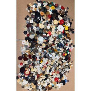 3 LB Vintage Button Lot Bakelite Metal Plastic  Sewing Craft Buttons unsorted (A